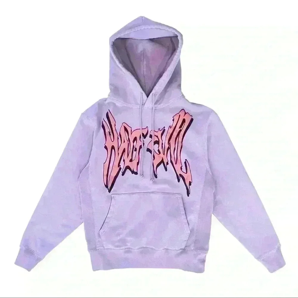 Half Evil purple puff print spring drop